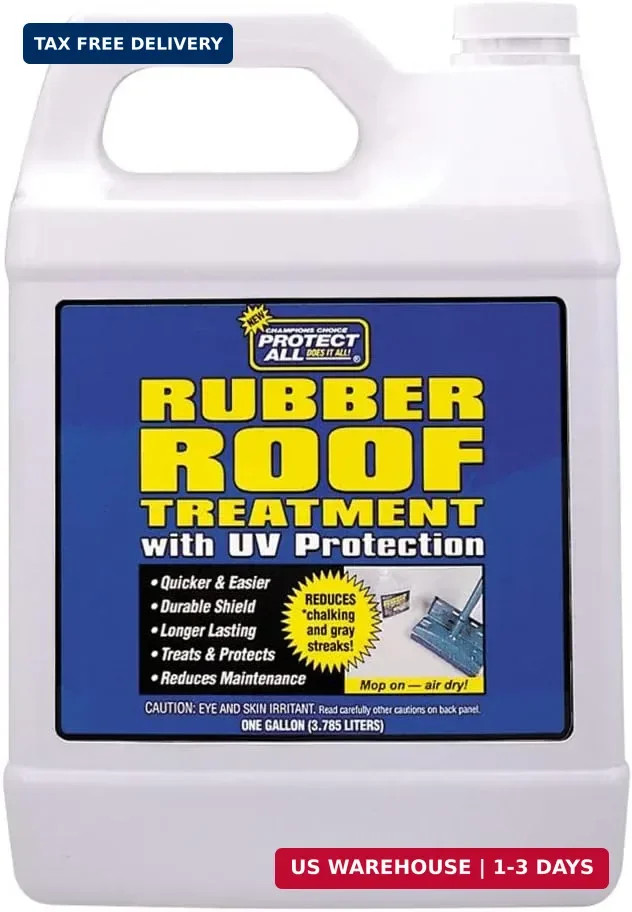 RV Rubber Roof Treatment – 1 gallon – anti-static, dirt repelling, and UV protec
