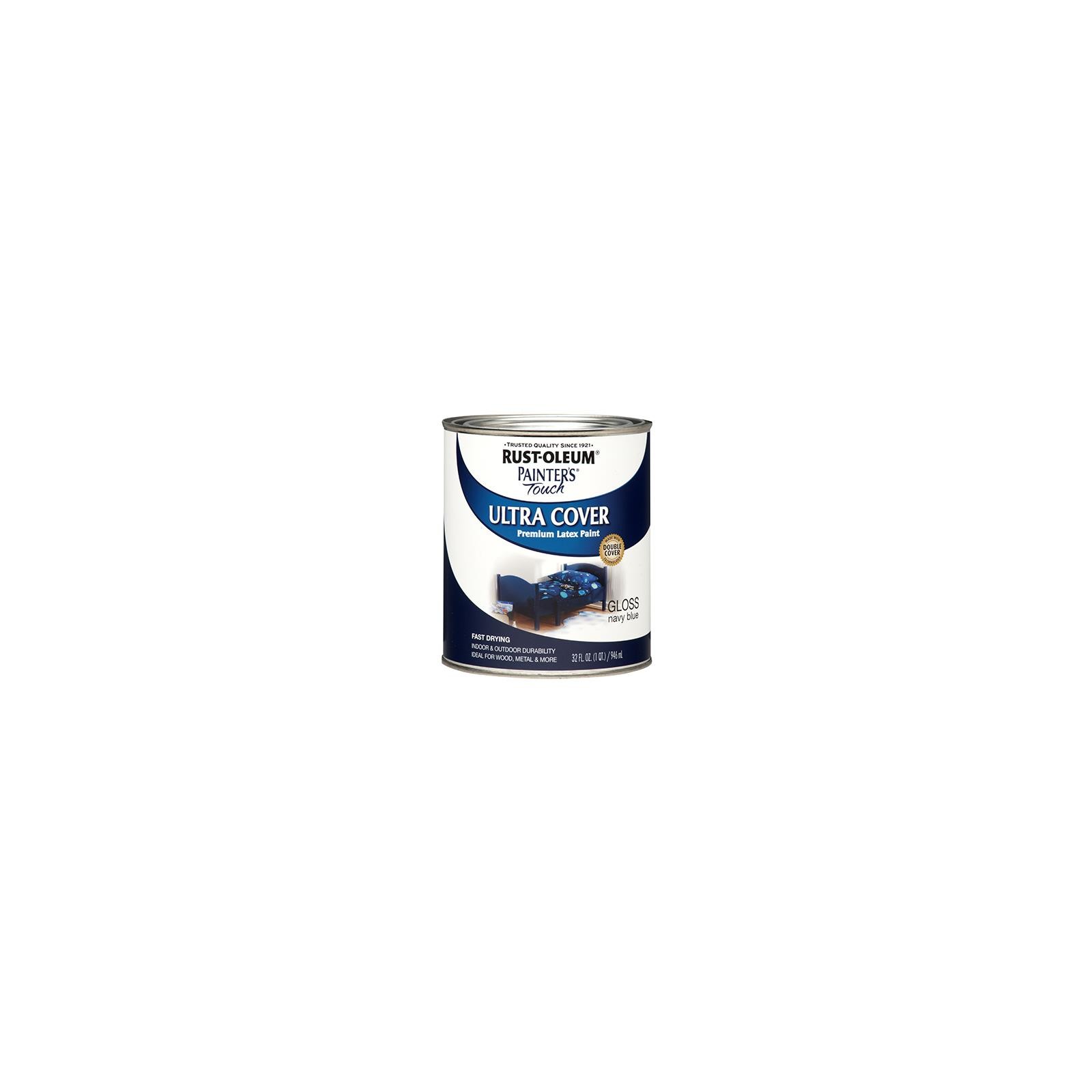 Rust-Oleum 1922-502 Painter’s Touch Ultra Cover Latex Paint, Navy Blue, Qt. –