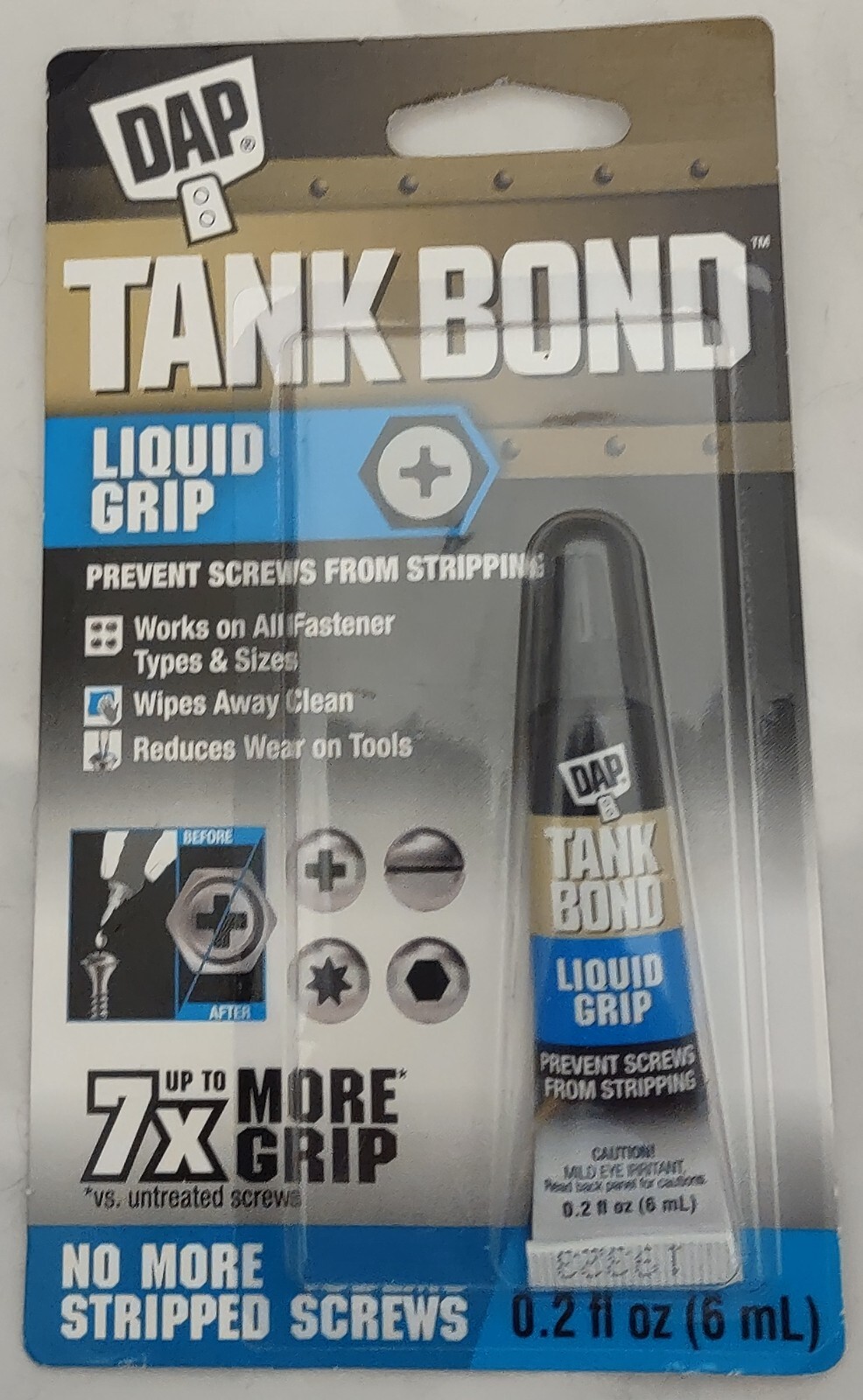 2 Tubes – DAP Tank Bond – Liquid Grip – Prevents Screws from Stripping -0.2 Oz.