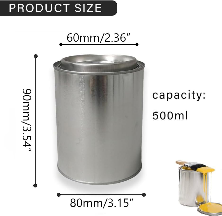 2 Pack Empty Metal Paint Cans with Lids,Empty Pint Paint Cans with Lids for L…