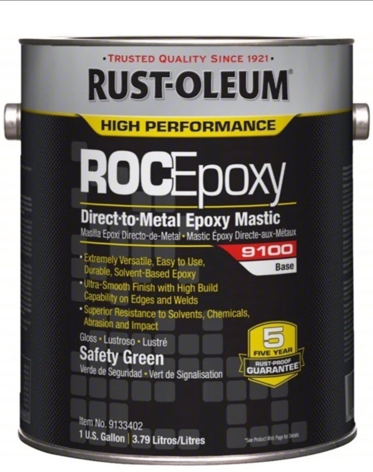 RUST-OLEUM 9133402 Epoxy Paint Base 9100, Safety Green, 1 gal, Direct-to-metal