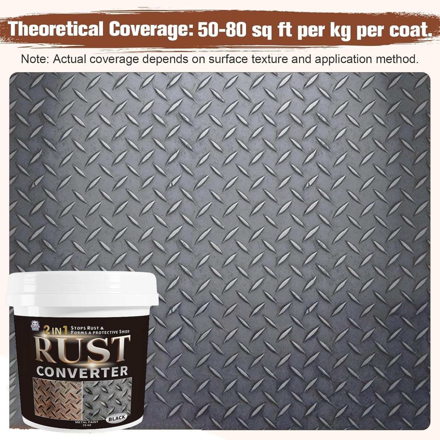 Anti-Rust Coating & Primer: 2-in-1 Formula for Automotive & Marine Use, 70.5 oz