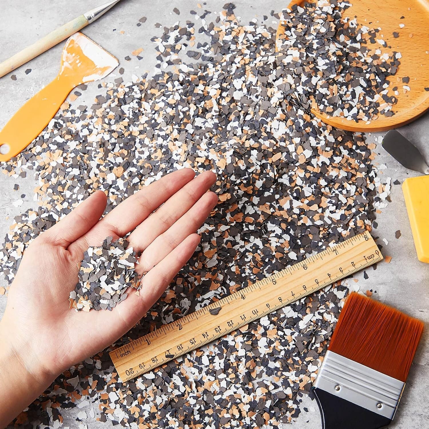 Easy-to-Apply Decorative Flakes for Stunning Interior and Exterior Renovations