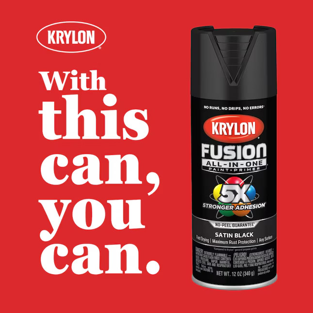 4 Pack Krylon Fusion All In One Spray Paint Matte Black 12oz K02754007 New