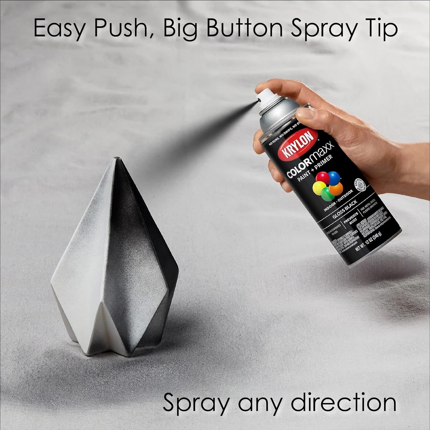 Gloss Black Spray Paint & Primer for All Surfaces – 2 x 12oz Cans