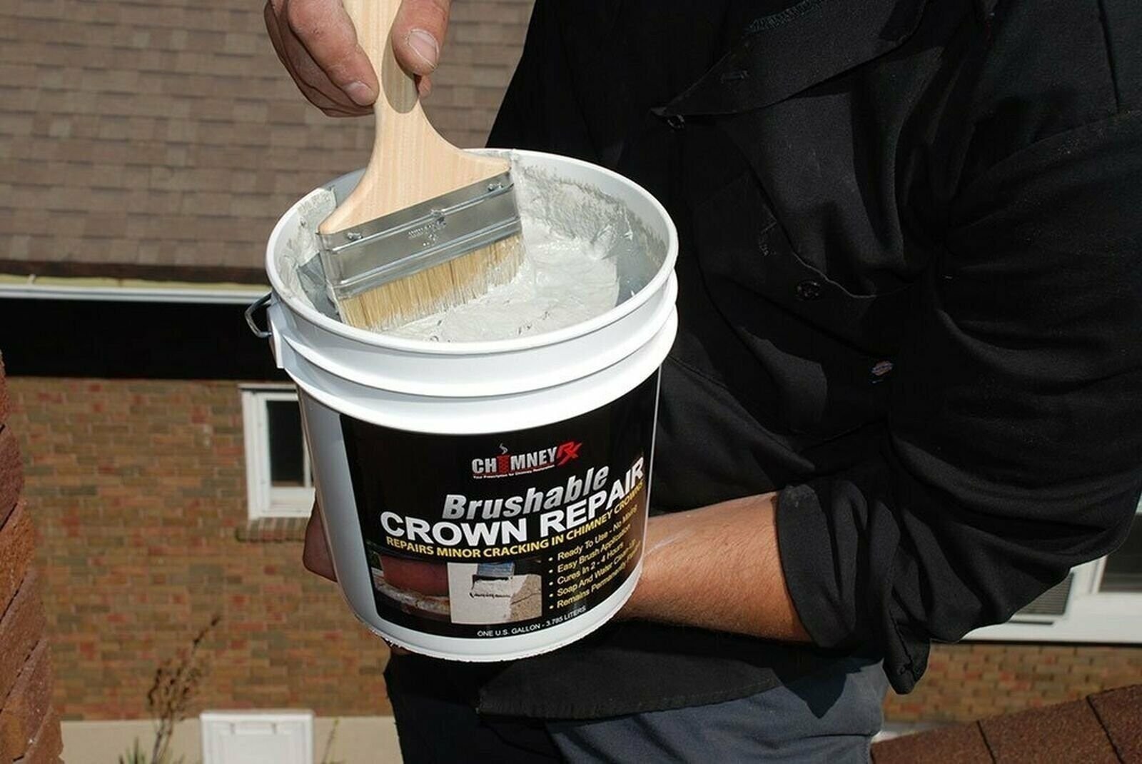 CHIMNEYRX Brushable Chimney Crown Repair, 2 Gallon
