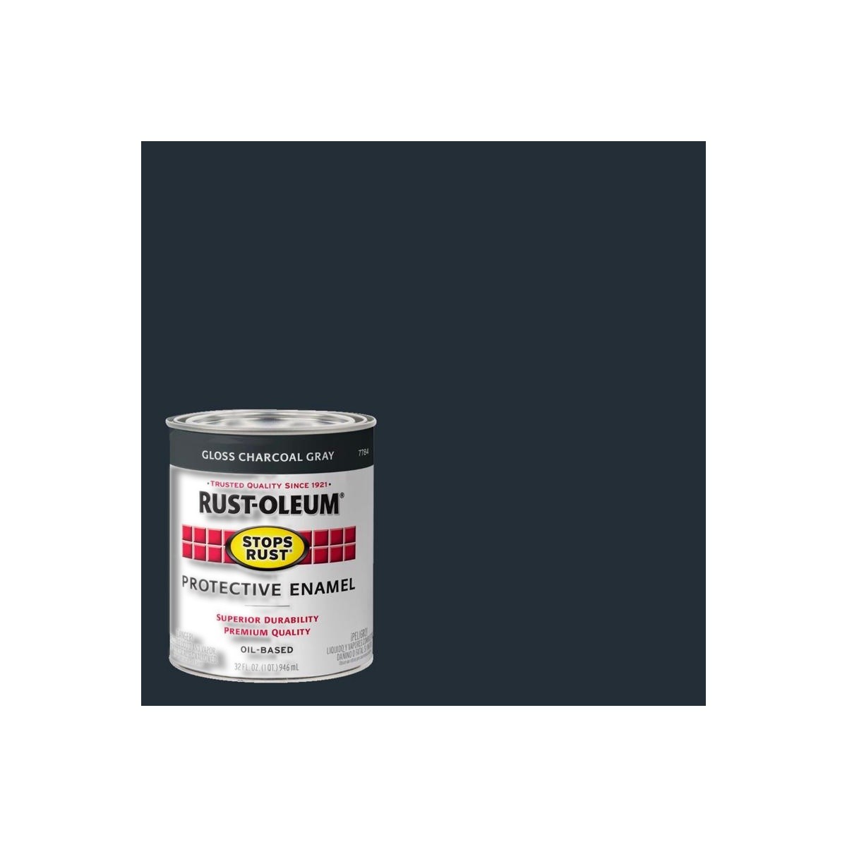 Rust-Oleum Stops Rust Indoor and Outdoor Gloss Charcoal Gray 1 qt 7784502