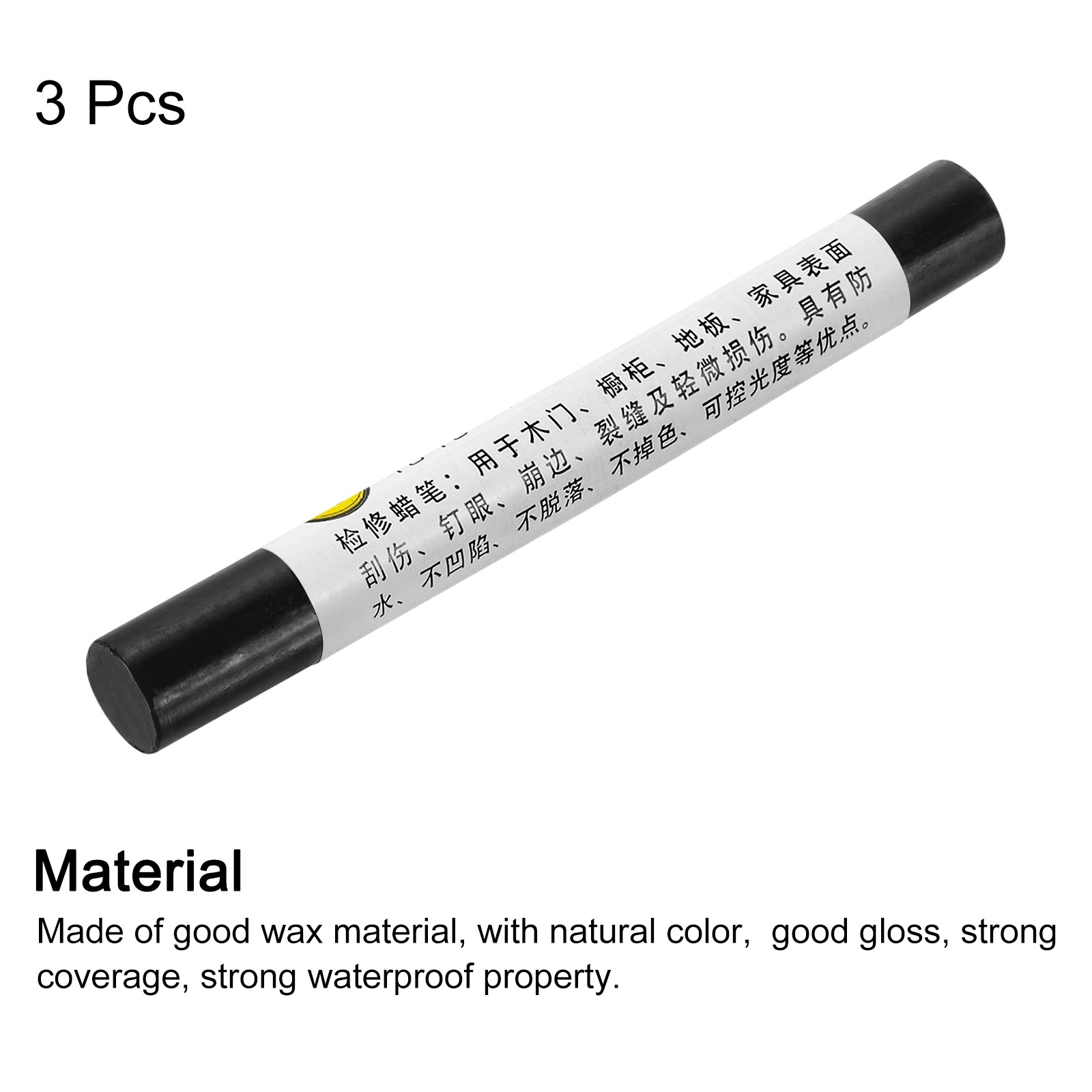 3Pcs Furniture Repair Crayons Wax Filler Stick Pen Marker Black