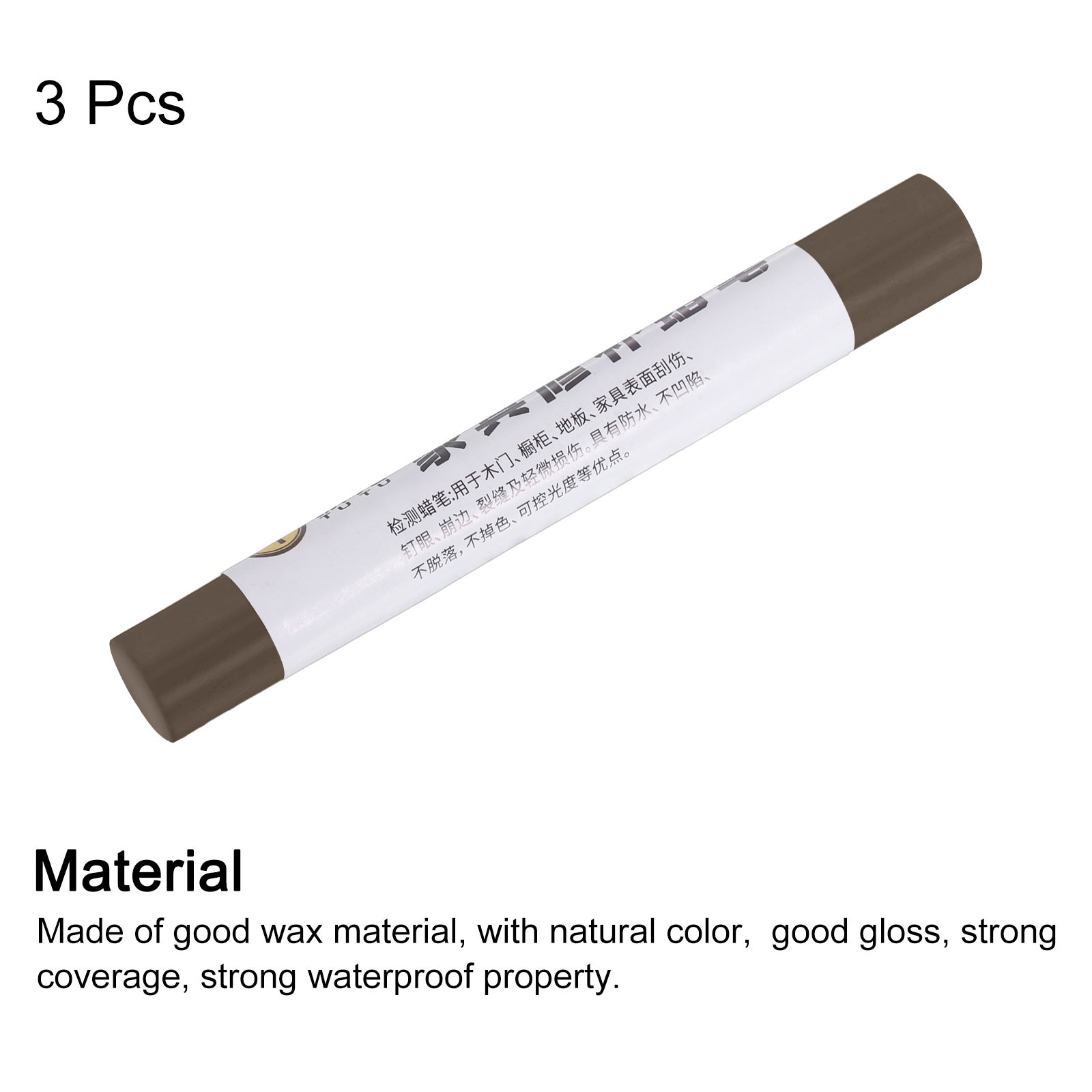 3Pcs Furniture Repair Crayons Wax Filler Stick Pen Marker Dark Brown