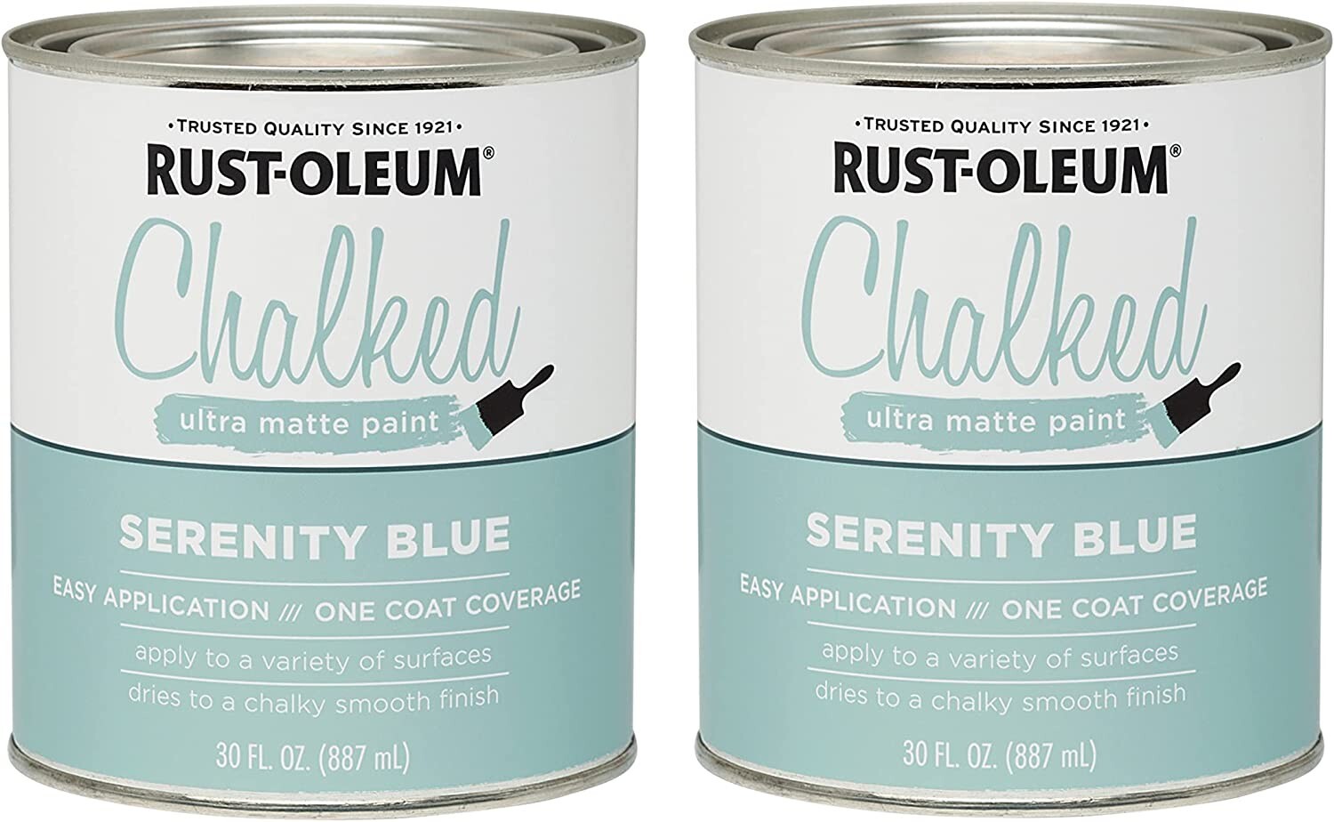 Rust-Oleum 285139 Ultra Matte Interior Chalked Paint 30 oz Serenity Blue 2 Pack