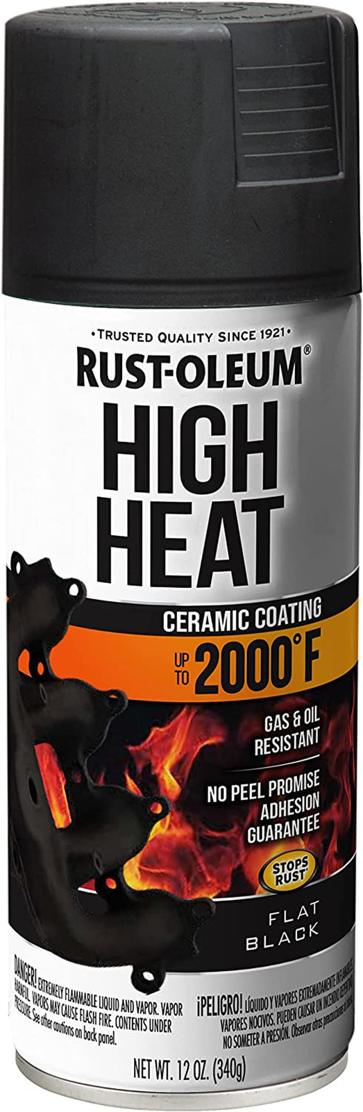 248903 Automotive High Heat Spray Paint, 12 Oz, Flat Black