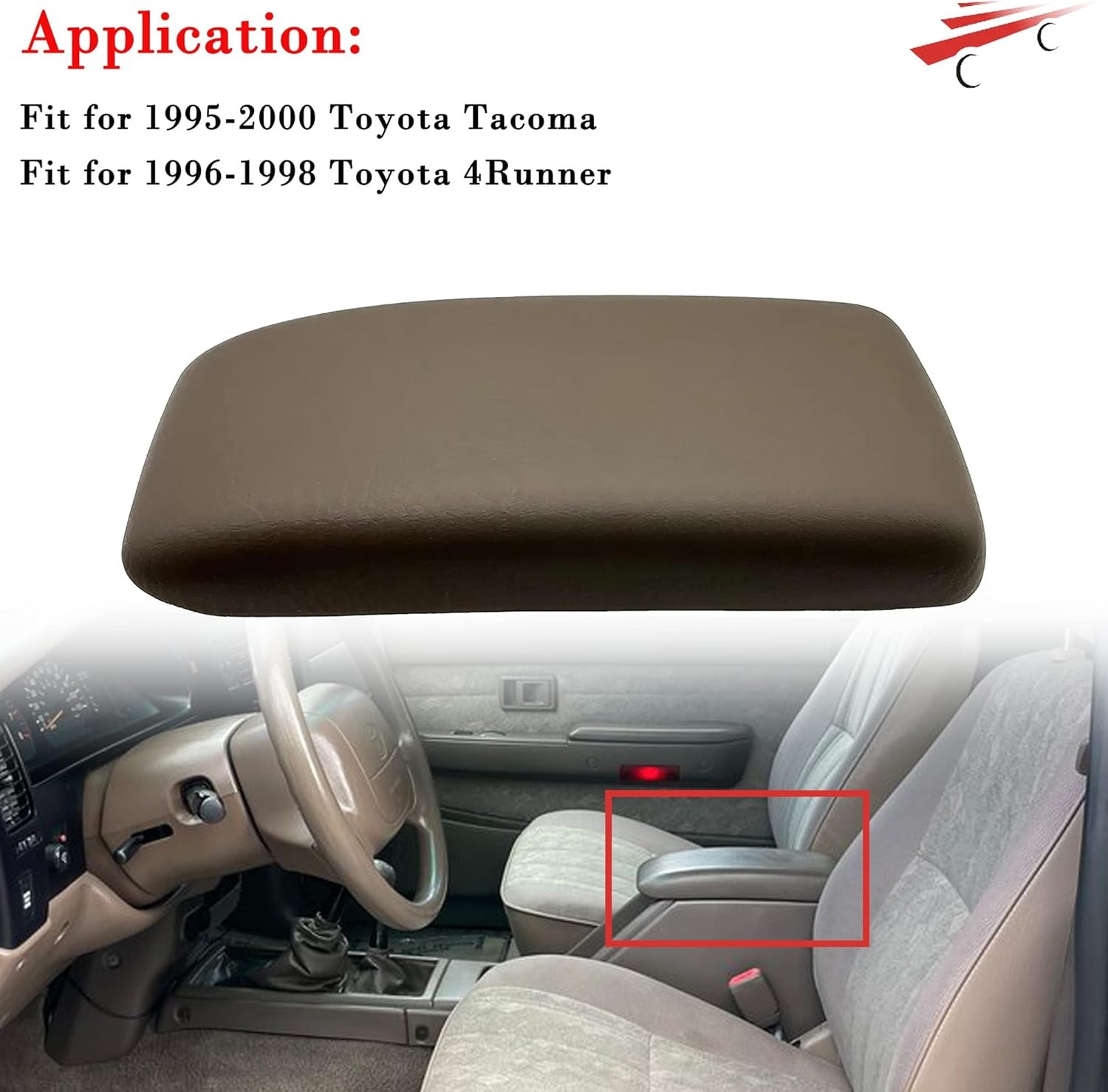 Center Console Lid & Latch Brown for 1995-2000 Toyota Tacoma 1996-1998 4Runner 2