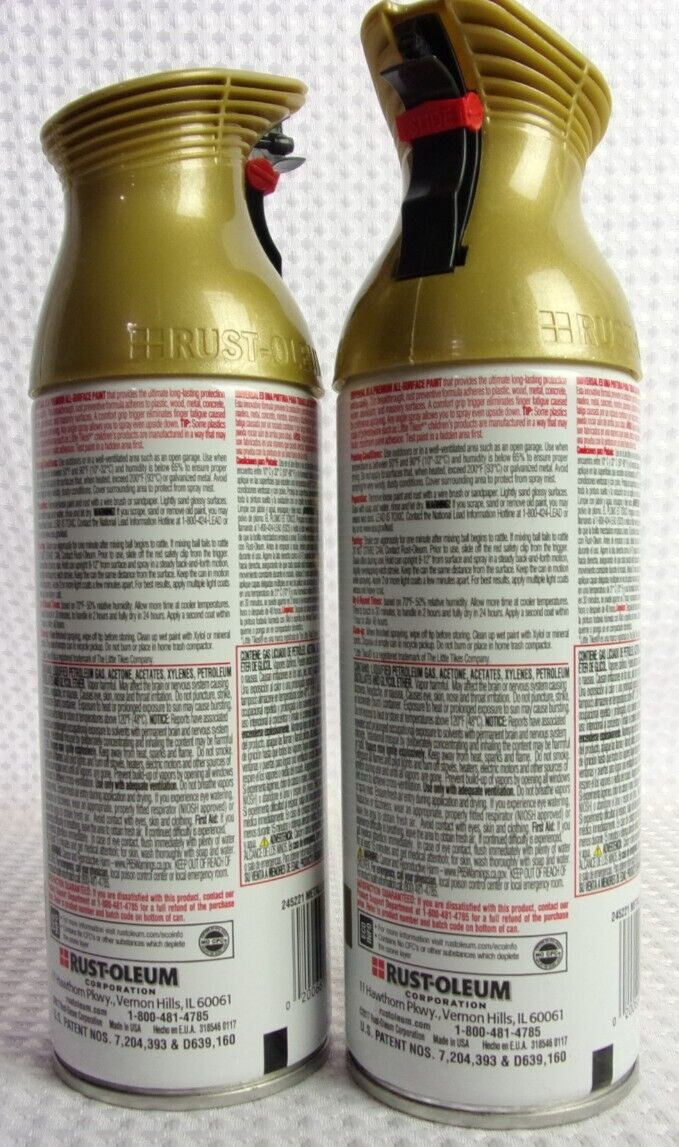 Rust-Oleum Pure Gold Metallic Universal All Surface Spray Paint, 11Oz (2-pk) NEW