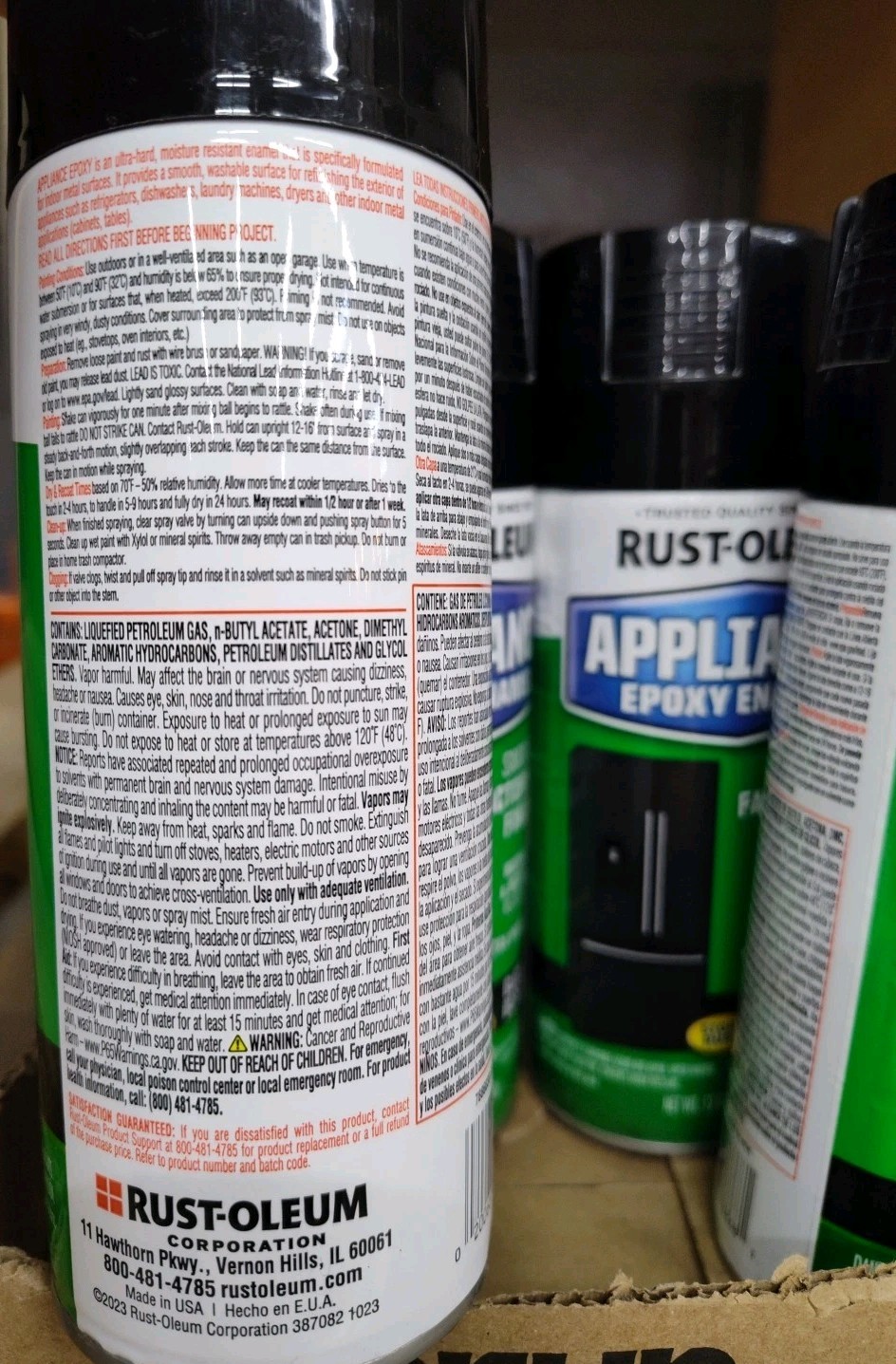 (4 pack) Black, Rust-Oleum Specialty Gloss Appliance Epoxy Spray Paint, 12 oz