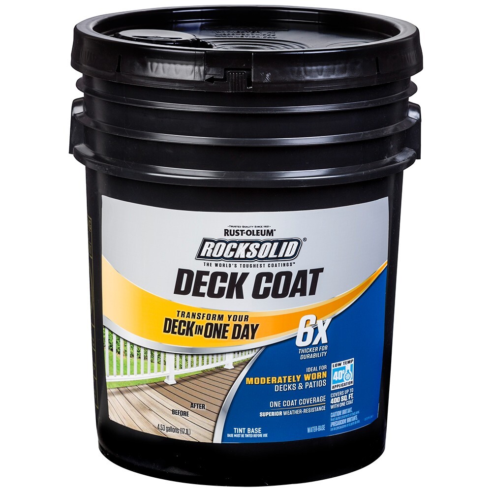 Rust-Oleum RockSolid 6X Deck Coat Solid Tintable Tint Base Deck Resurfacer 5 gal
