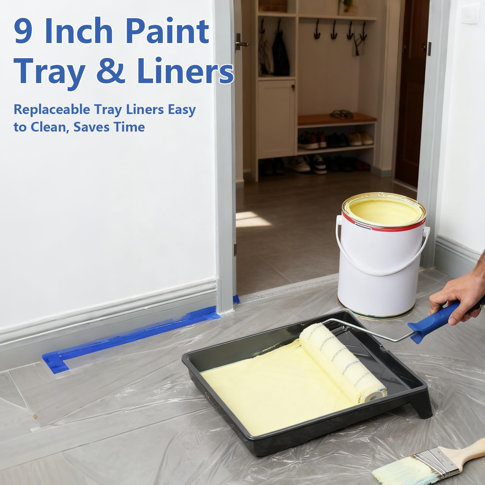 Paint Roller Kit with 2 to 4 FT Extension Pole for House Painting – Completed…