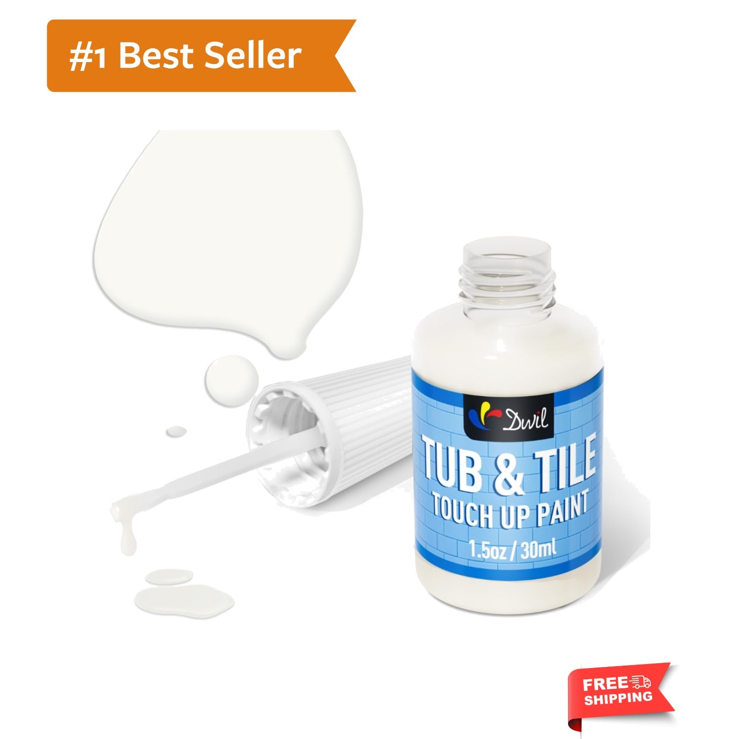 Versatile White Touch Up Paint and Repair Kit for Home Surfaces – 1.5 Fl Oz