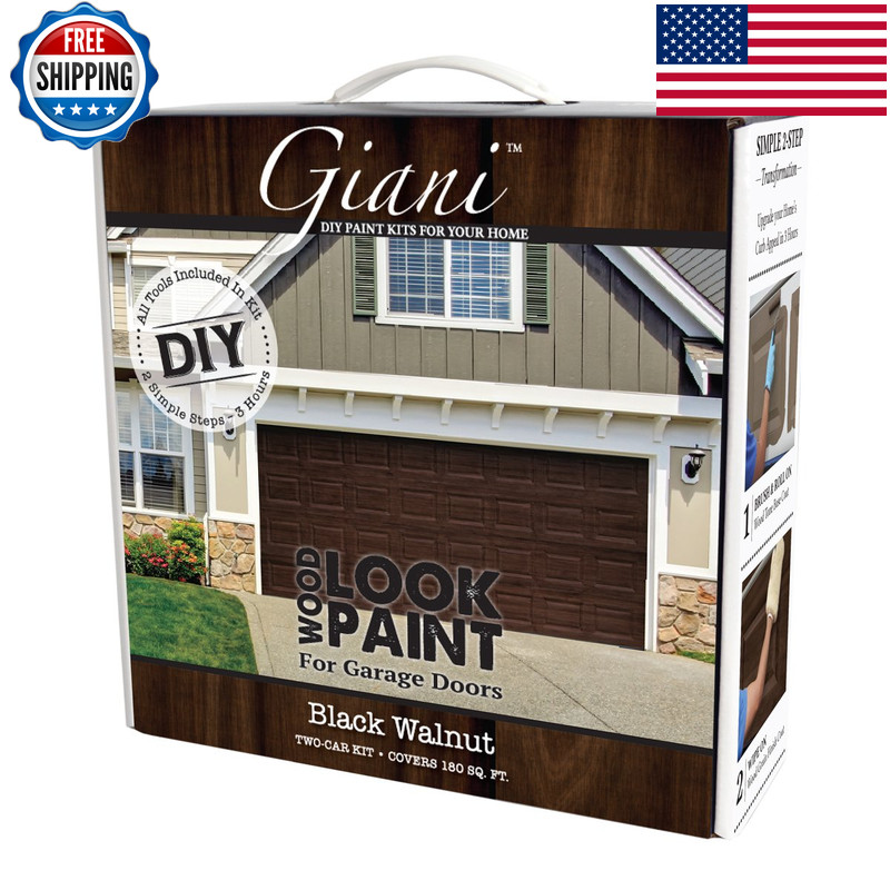 Giani Wood Look Paint Kit For Garage Doors Black Walnut