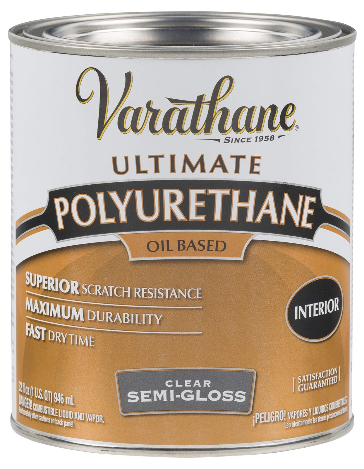Varathane Ultimate Oil Based Polyurethane Quart Semi Gloss Household Varnish