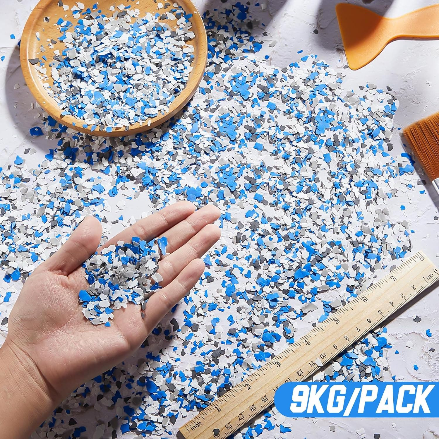 9 Kg/ 20 Lb Decorative Color Chips Garage Floor Epoxy Kit Blend Paint Flakes Con