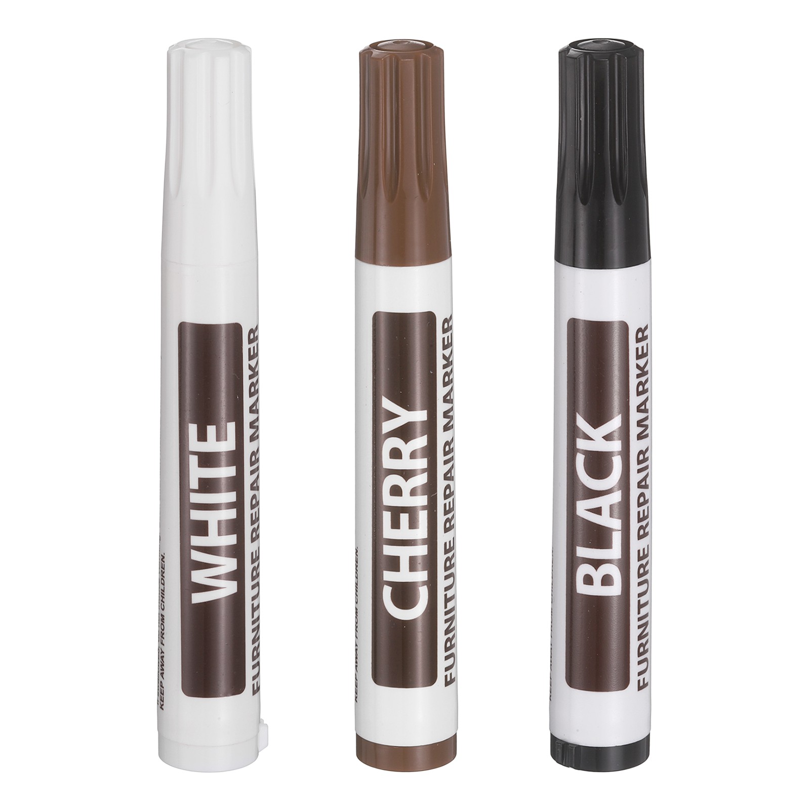 Furniture Repair Wood Marker, 3 Pcs Black/White/Cherry Touch Up Filler Sticks