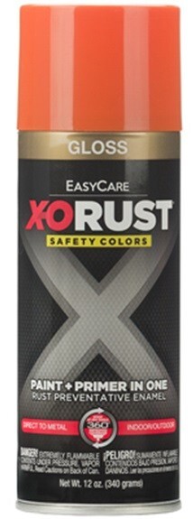 X-O Rust XOP27-AER Gloss ORANGE Anti-Rust Enamel Spray Paint Primer – 1 Pack