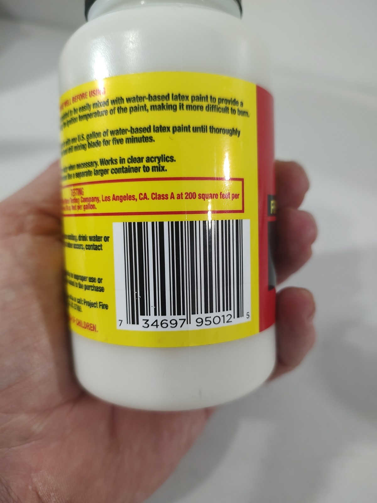 Fire Retardant Paint Additive For Water-based Latex Paints 8 Oz 1 Gallon Mix