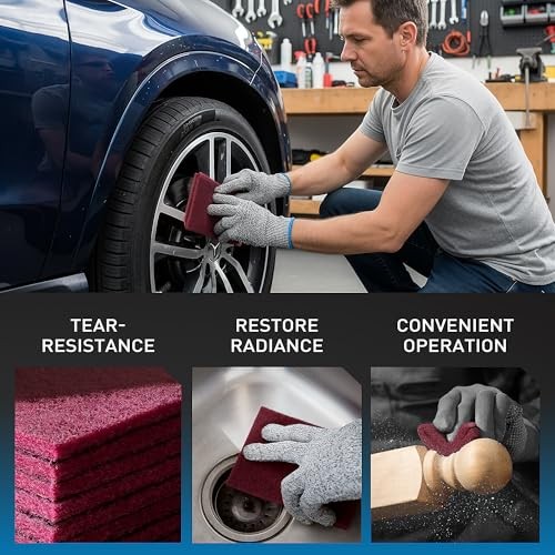 6″ x 9″ Maroon General Purpose Scuff Pads,Pack Automotive Pads for 10