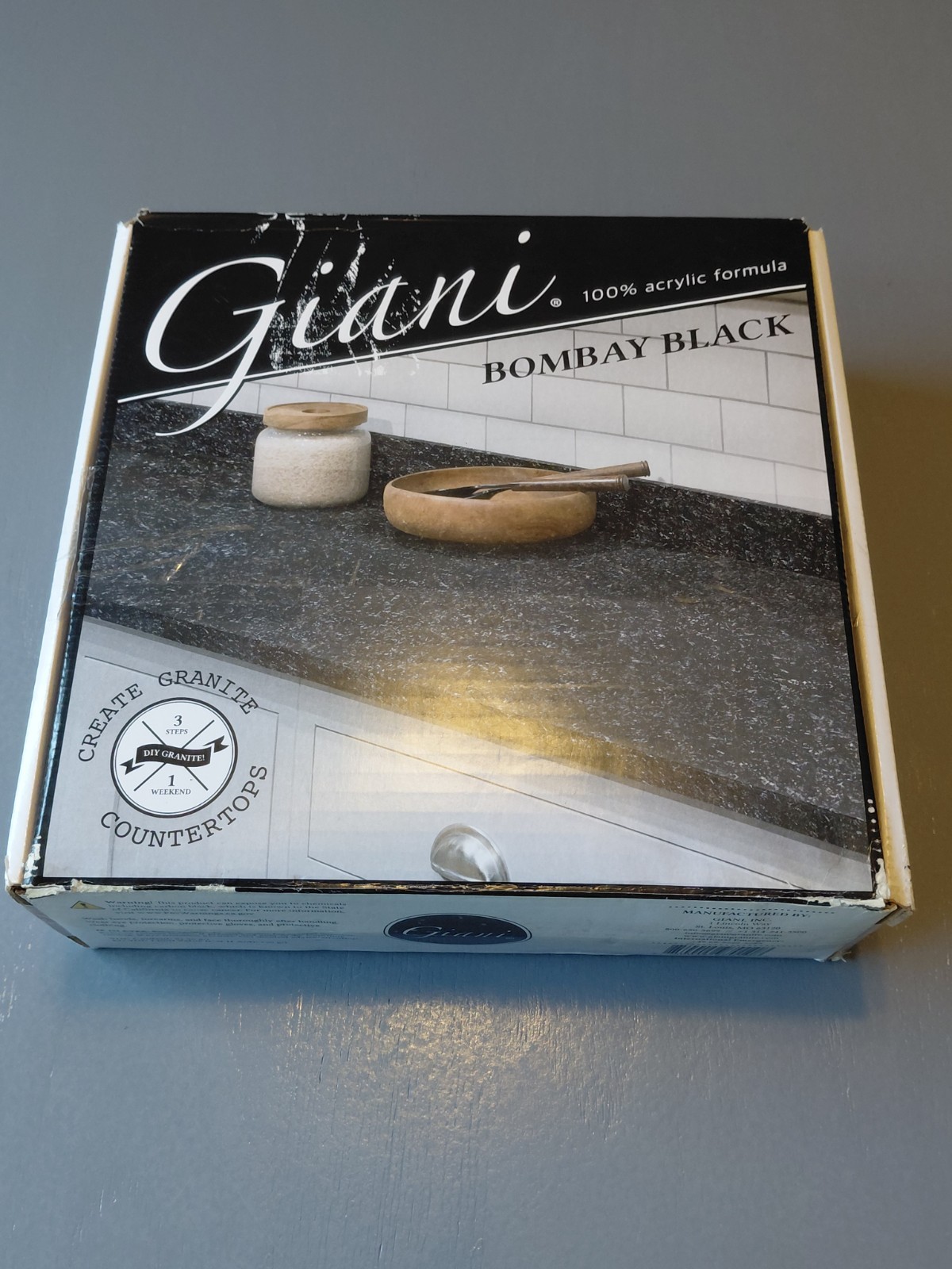 Giani Granite Countertop Paint Kit Bombay Black 100% Acrylic New In Opened Box