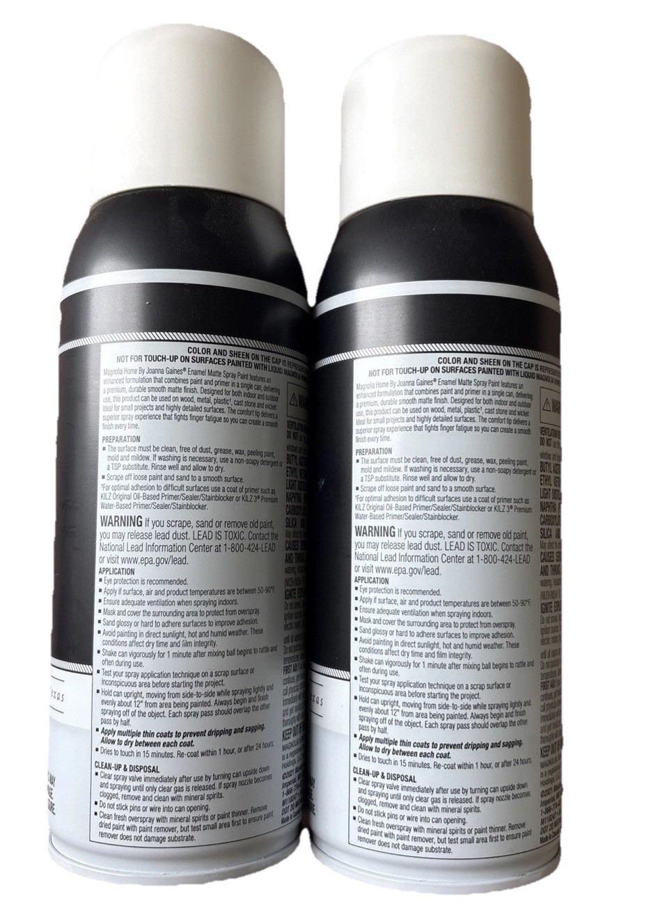 SET OF 2 ~ Magnolia Home Joanna Gaines Matte Spray Paint TRUE WHITE 12oz Expired