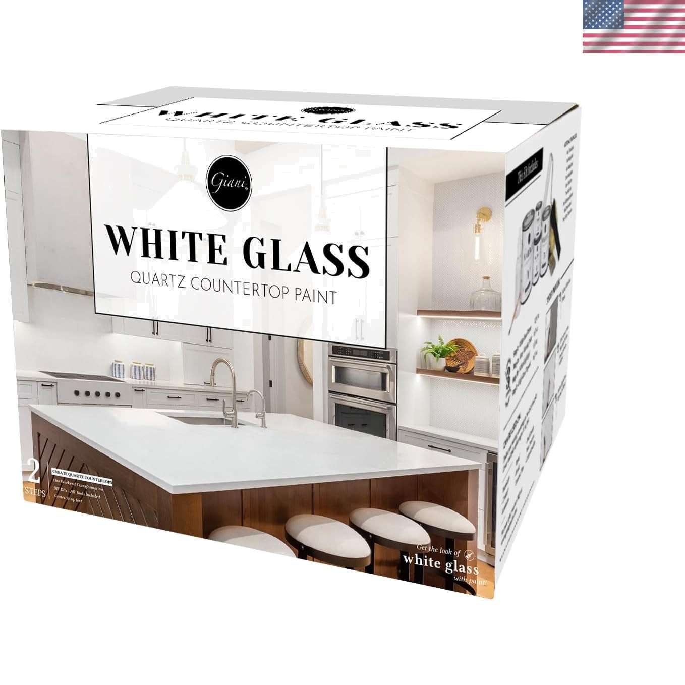 Elegant Easy Epoxy Quartz Countertop Paint Kit – High-Gloss White Glass Finish