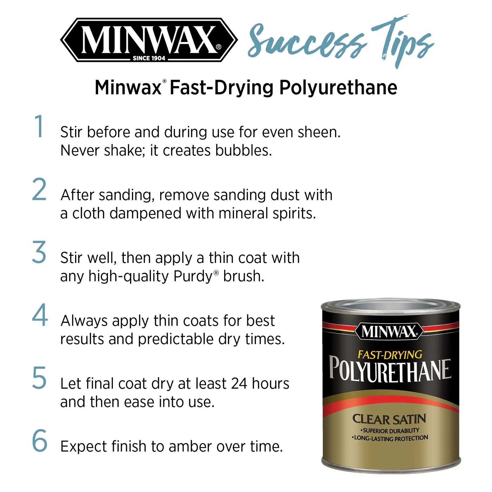 63005444 Fast-Drying Polyurethane, Warm Semi-Gloss, Clear, 1 Quart, (1 P