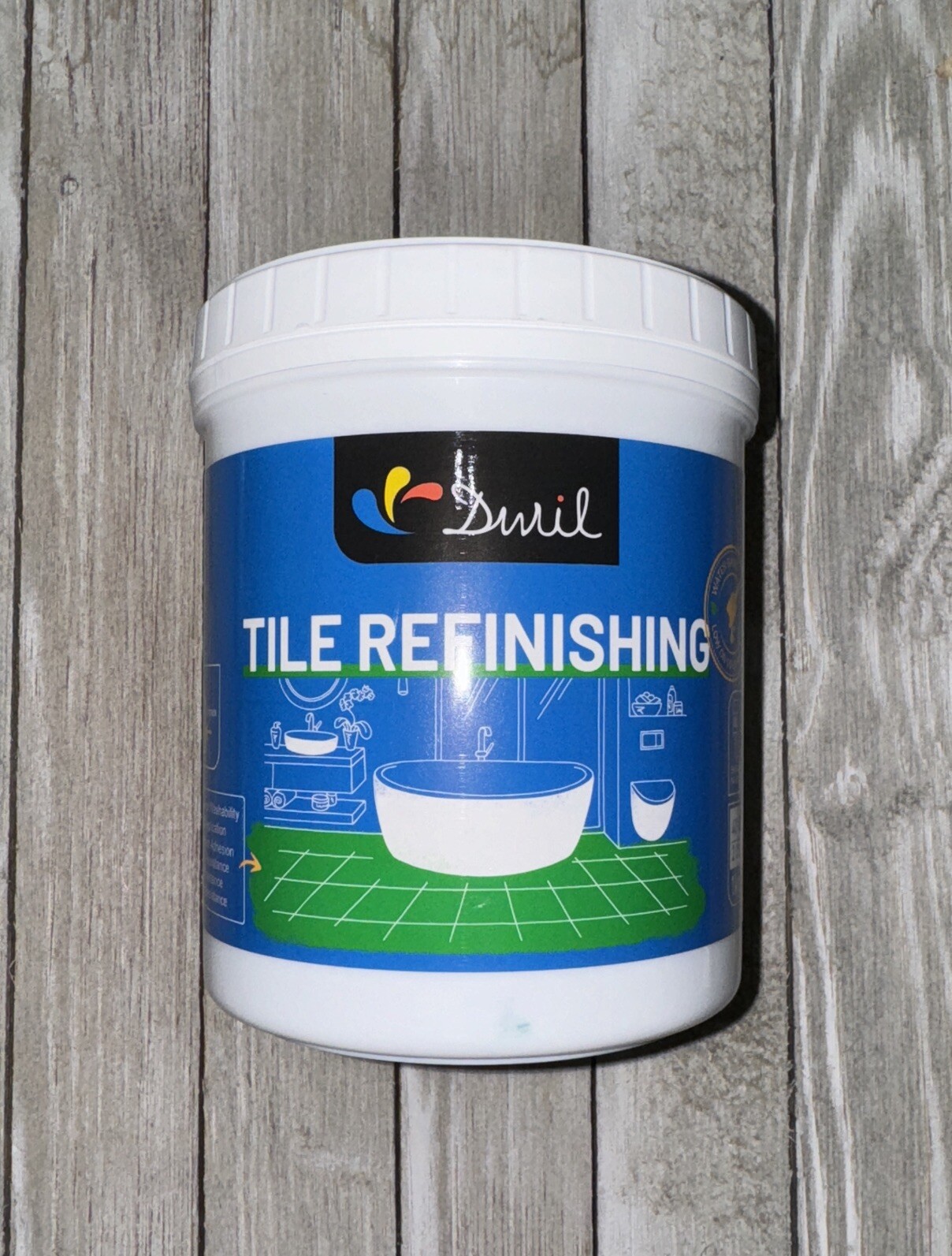 Duril Tile Refinishing 1kg 33 Fl Oz Light Grey exp 7/2025 Brush roll or spray