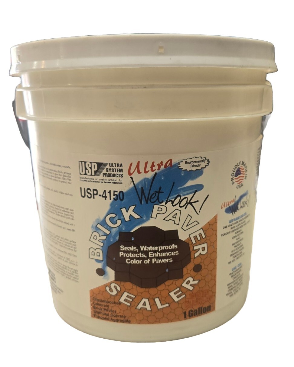 1 Gallon Ultra Wet Look Brick Paver Sealer. Protects & Enhances Brick.