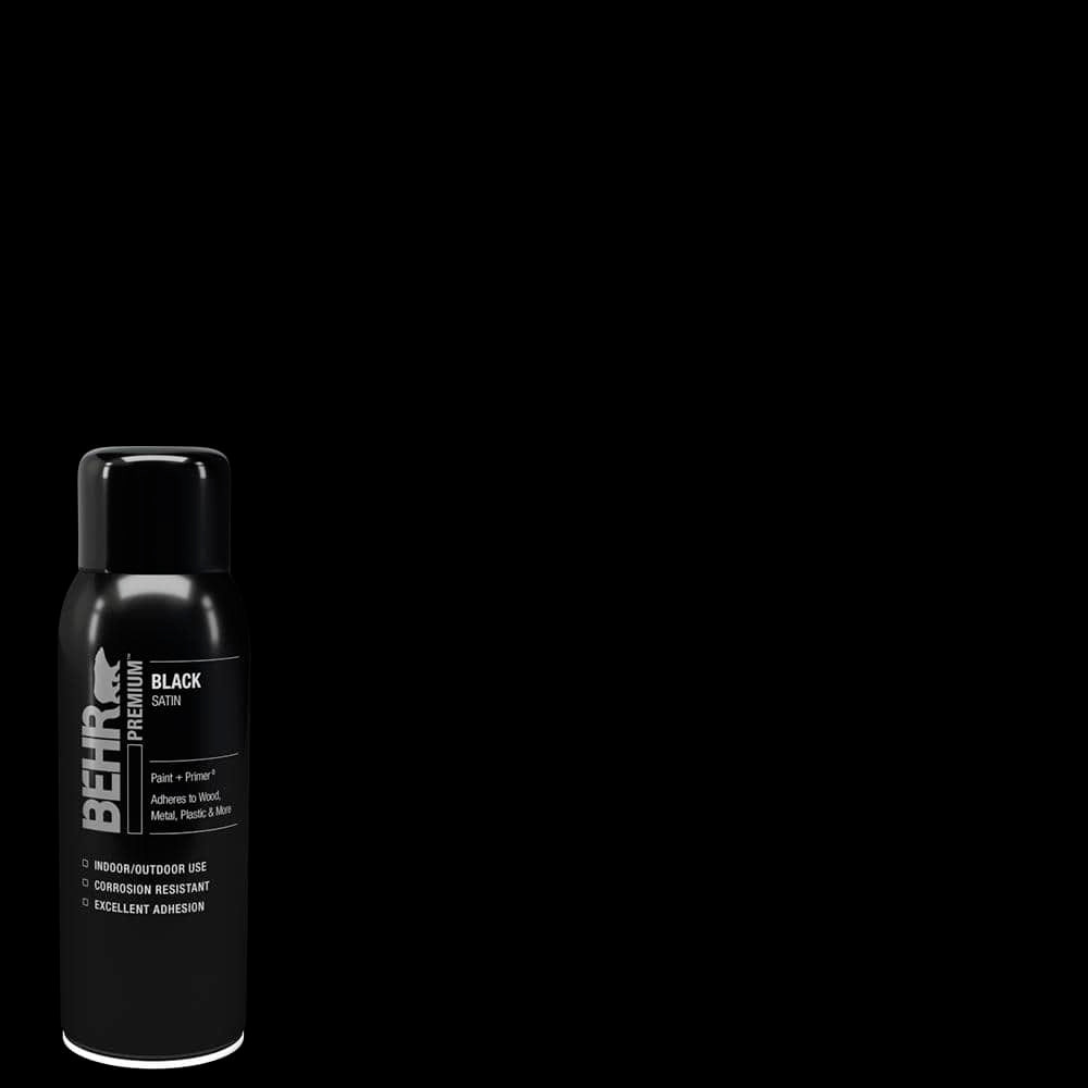 12 oz. Black Satin Spray Paint and Primer – Interior/Exterior NEW