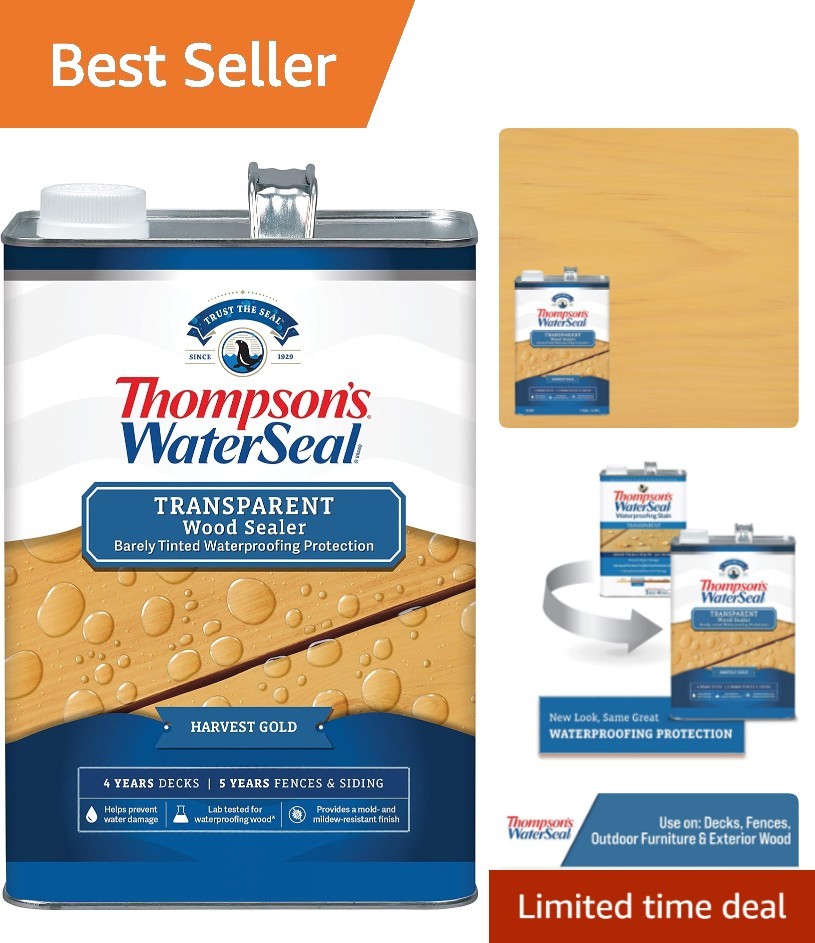 Waterproofing Wood Stain & Sealer – Harvest Gold, 1 Gallon for Exterior