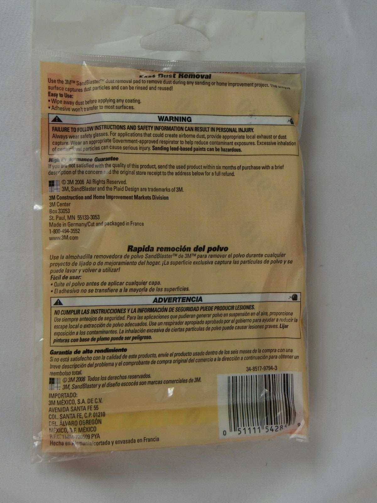 3M SandBlaster Dust Removal Pad 2 in Package, 450-000, 3 2/3″ x 6″ x 1/8″