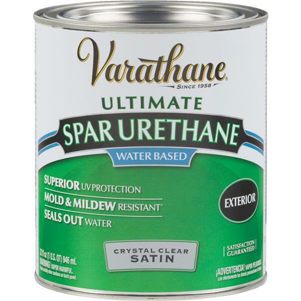 (2)- 1 Qt Satin Varathane Water-Based Exterior Spar Exterior Wood Urethane