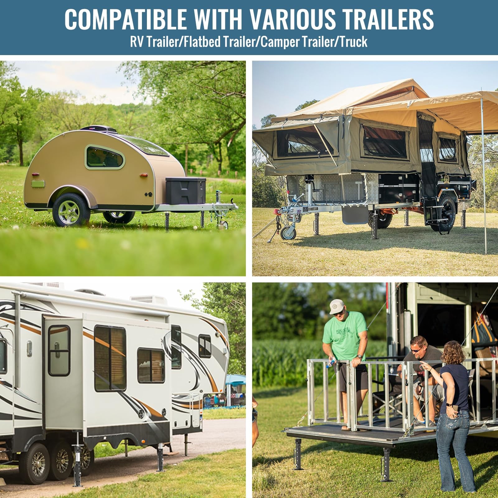 Auh Adjustable Camper Slide Out Support Jacks From 13.8-26.8 2 Pcs Rv Trailer