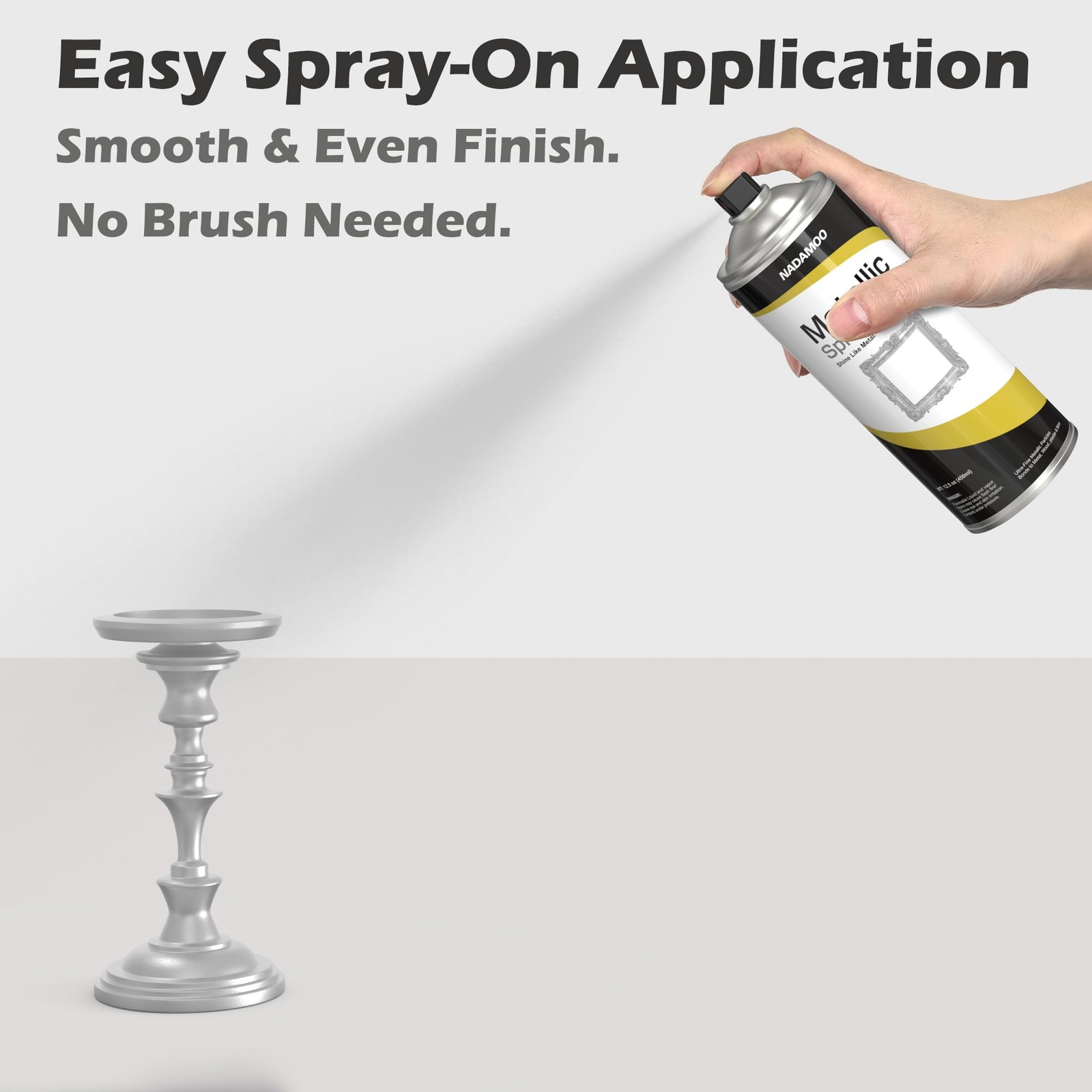 Metallic Spray Paint, Silver – Fast-Drying Finish for DIY Crafts, Models, Fur…