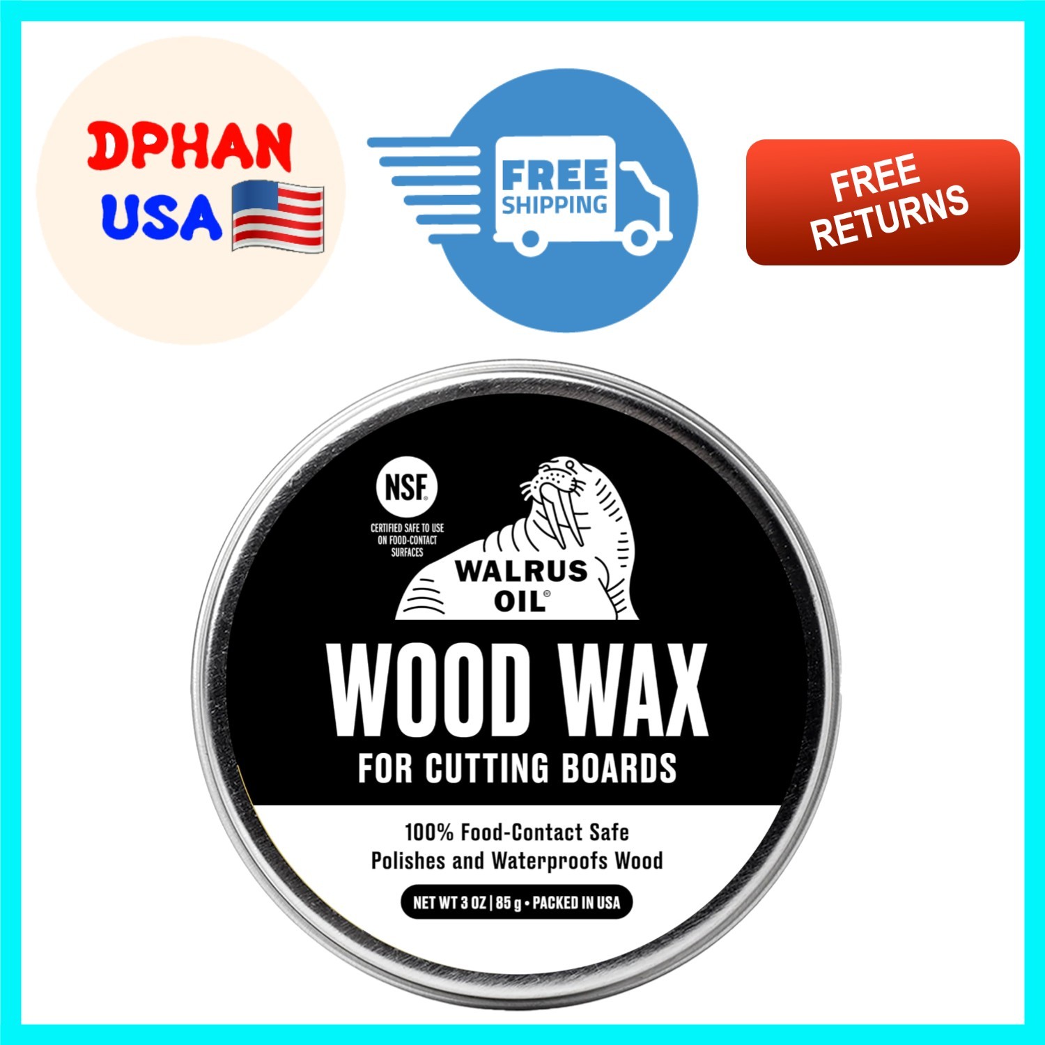 3 Oz Food-Safe Cutting Board Wax for Wood Preservation – Made in USA