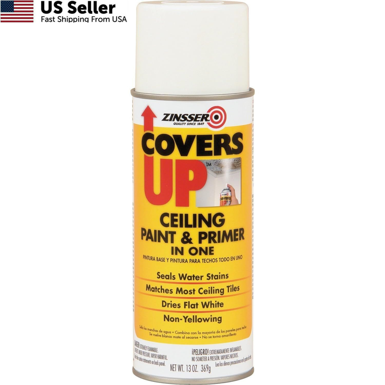 Zinnser 03688 Covers Up Stain Sealing Ceiling 13 Ounce (Pack of 1), White