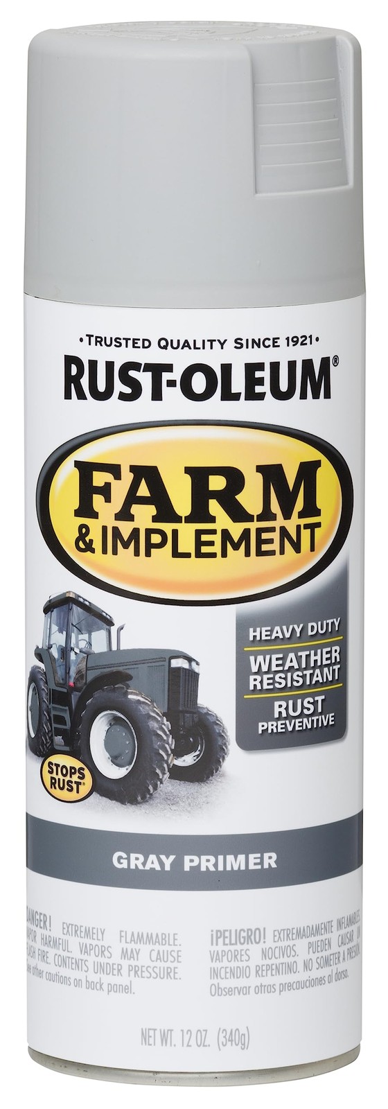 Rust Oleum Farm Implement Gray Primer Spray Paint 12 Ounce Heavy Duty Paint