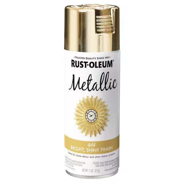 Rust-Oleum 340647 Specialty Metallic Gold Spray Paint 11 oz Bright Shiny Finish