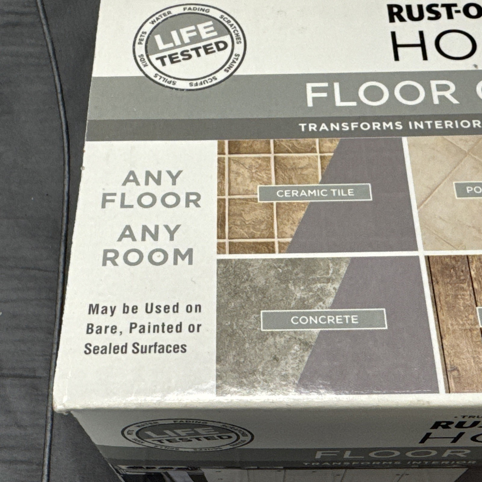 Rust-oleum Home Interior Floor Coating Kit, Aged Gray, Covers 100 SQ FT