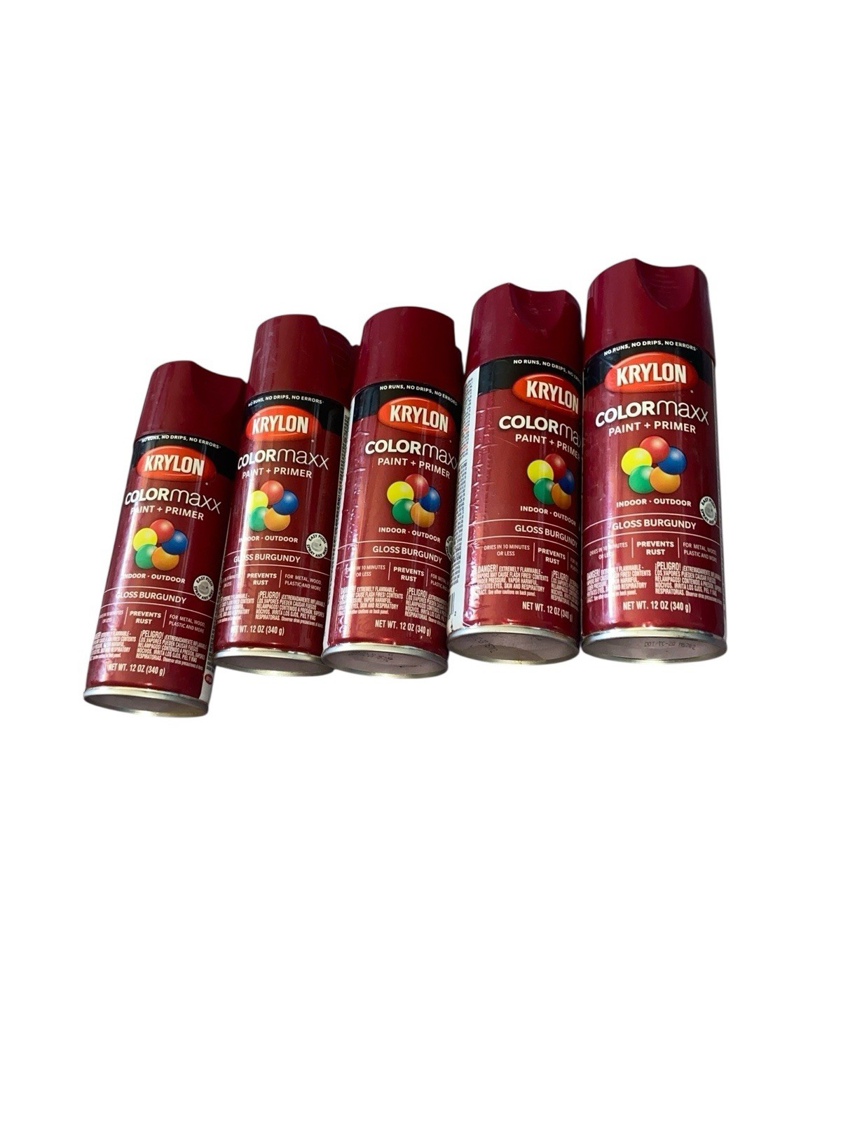 Krylon ColorMaxx12 Oz. (5 Cnt) Gloss Spray Paint, Burgundy Model: K05508007