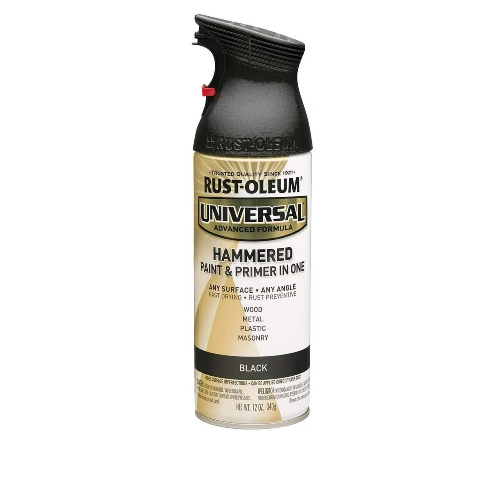 Rust-Oleum 245217A2 Surface Universal Hammered Spray Paint, Black, 12 Ounce