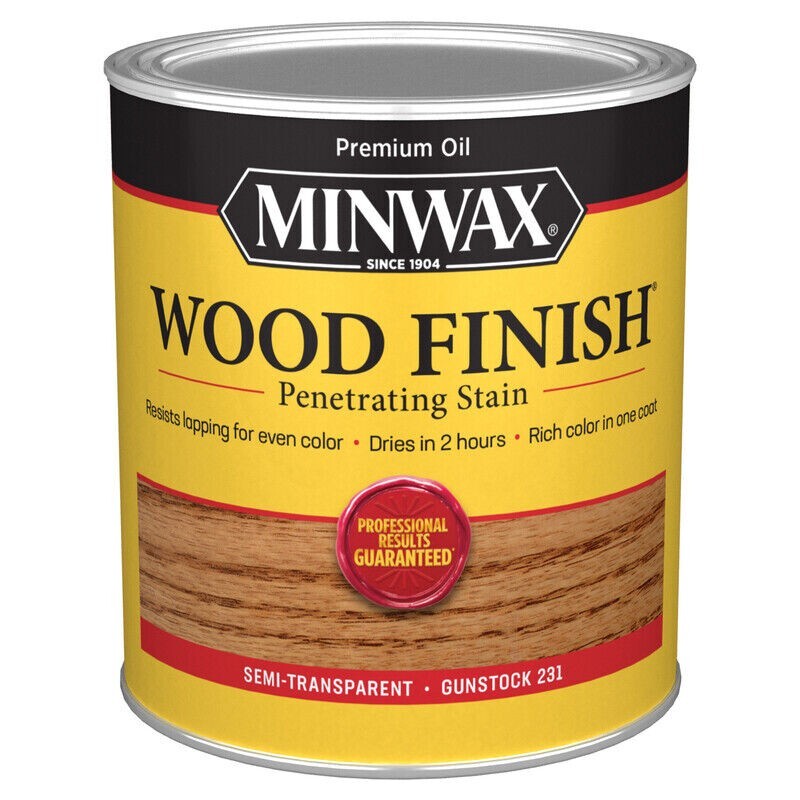 NEW MINWAX 22310 GUNSTOCK INTERIOR OIL BASED WOOD FINISH STAIN 8 oz