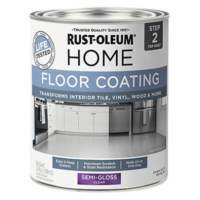 Rust-Oleum 358870 HOME Flooring Protective Top Coat, Step 2, Clear Semi Gloss,