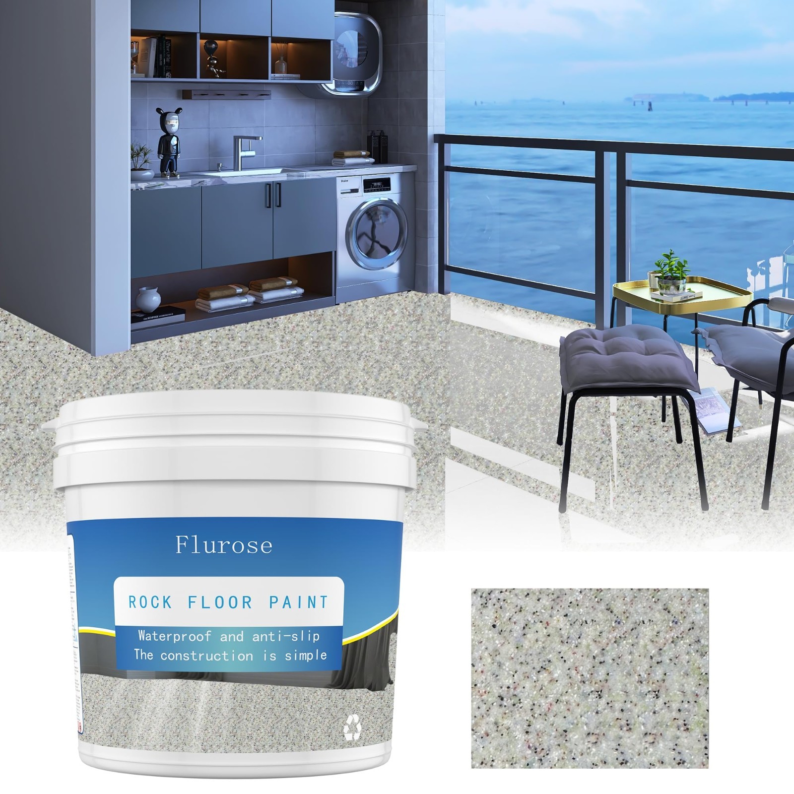 High-Gloss Epoxy Floor Paint – Self-Leveling, Wear-Resistant, Non-Slip, 35oz, Mu